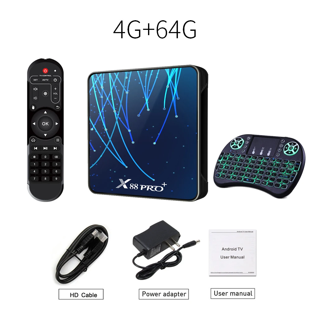 Android 9,0 9 Smart tv Box RK3368 Восьмиядерный процессор PowerVR G6110 GPU 4 Гб 4K Bluetooth 4,0 телеприставка - Цвет: with keyboad 64G