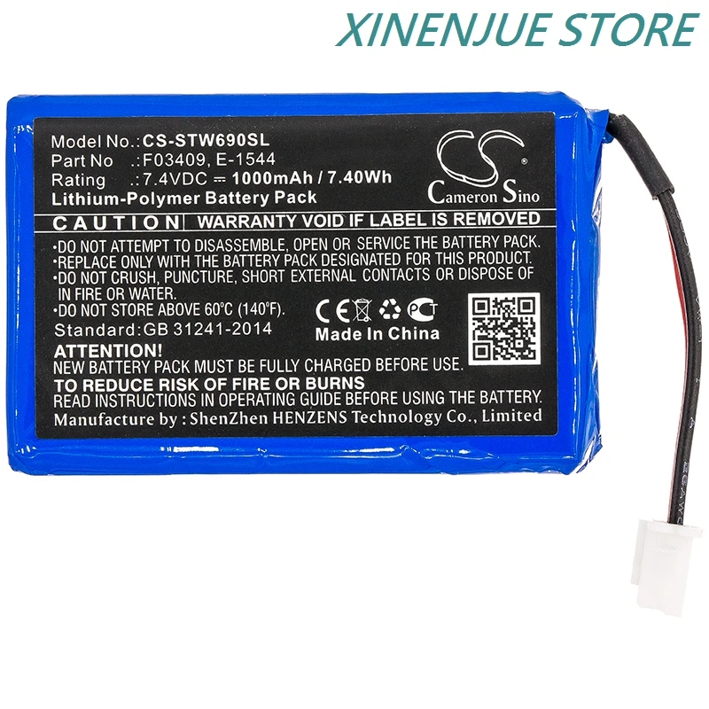 Batteria Di Ricambio Li-Polymer Per Satlink WS-6908 / WS-6909 – 7,4V 1000mAh, Con Protezioni - 4