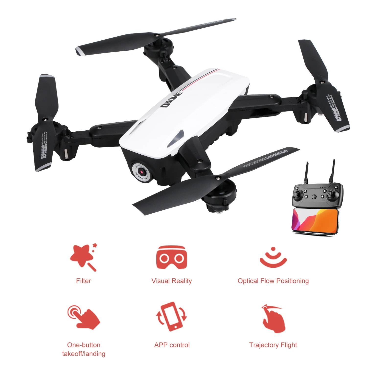 Newest D58 Drone with Camera 4K Drone Optical Flow Positioning RC Quadcopter 2.4GHz APP Control Trajectory Flight Headless Mode