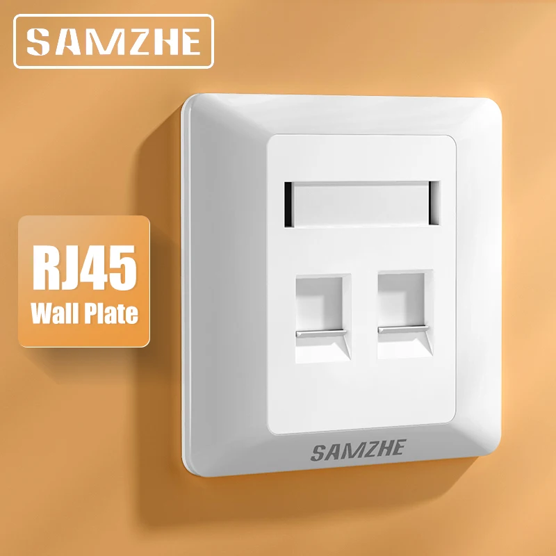 SAMZHE RJ45 Faceplate Wall Socket Wallplate Face plate 4-Port Networking Telephone Socket Outlet Mount Panel afbeelding