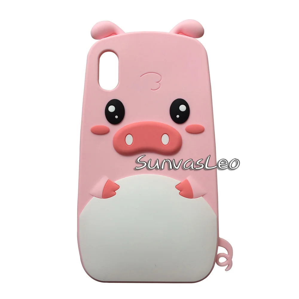 Cute Pig Для iPhone 5 6 7 8 X XR XS Max/Plus 3D мультфильм животных Мягкий силиконовый чехол для задней панели сотового телефона оболочка противоударный - Цвет: Cute Pig
