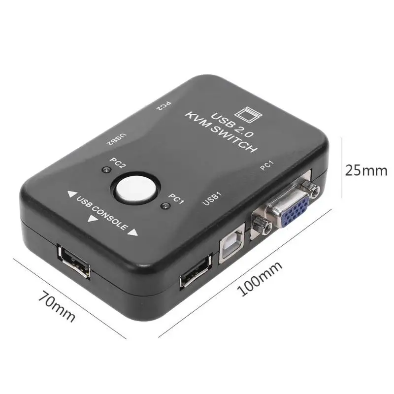2 порта USB2.0 VGA переключатель коробка для мыши Клавиатура монитор общий компьютер ПК