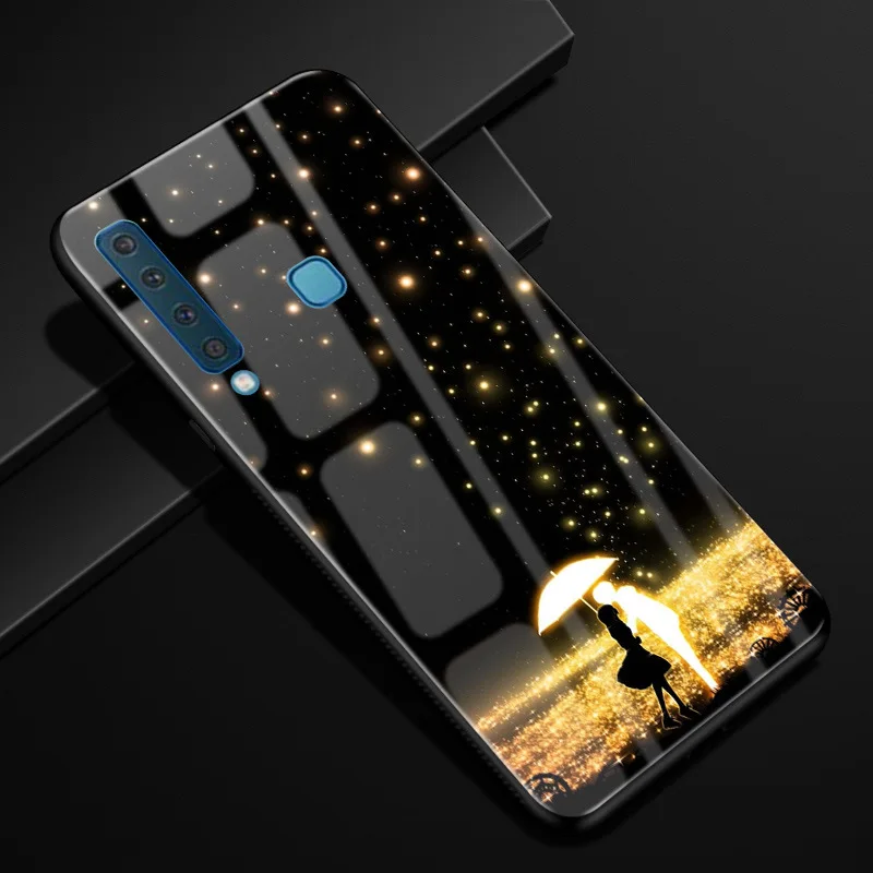 Для samsung A9 чехол A 9 PC Пластиковый стеклянный чехол для телефона черный TPU бампер чехол для samsung Galaxy A9 A920F A920 A9s
