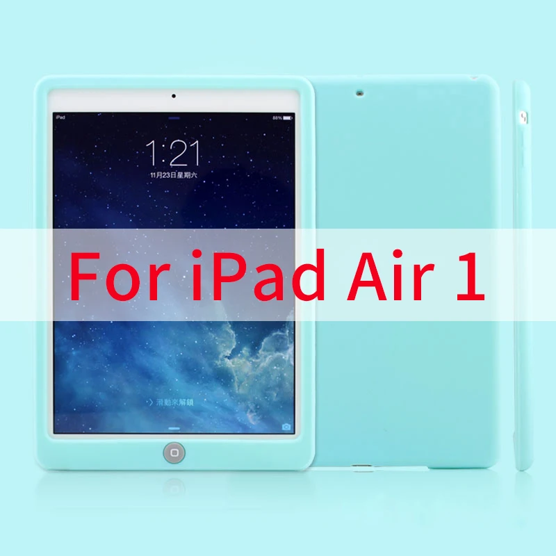 Air 1 Green Детский Ударопрочный силиконовый чехол для iPad Air 1 air 2, мягкая силиконовая прочная задняя крышка для iPad 5 6 9,7 дюймов, чехол для планшета - Цвет: Air 1 Green