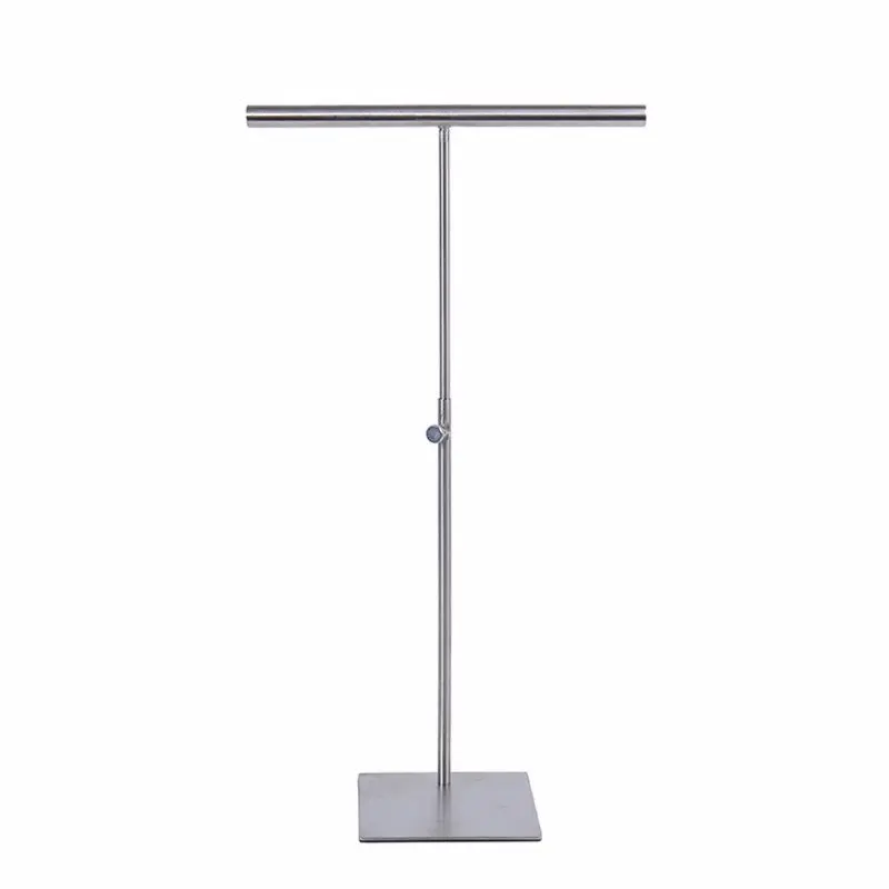 

Double-T Hand Towel Holder and Accessories Jewelry Stand, Nickel/White