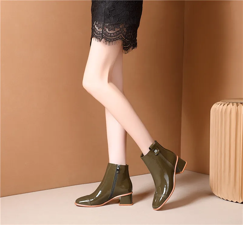 FEDONAS/модные женские ботильоны из натуральной кожи; офисные женские теплые ботинки на высоком каблуке; сезон осень-зима; обувь для вечеринок; Новая женская обувь