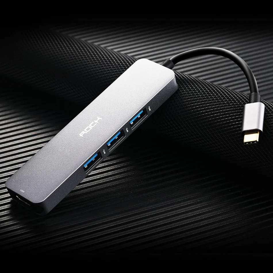 ROCK usb type C концентратор стыковочный кабель для samsung S10 S9 USB-C к HDMI док-станция адаптер питания кабеля для huawei P30 MacBook Pro ноутбуки