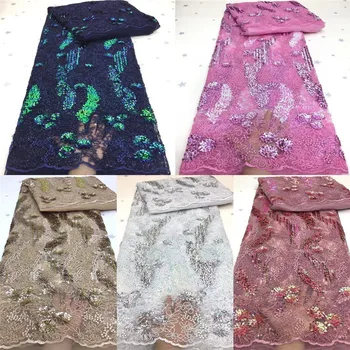 

Latest Nigerian Net Laces 3d flower Fabrics High Quality Tulle African Laces Fabric Wedding French Tulle Lace Material