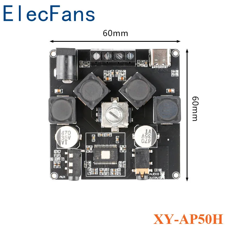 XY-AP50H 50W+50W Bluetooth 5.0 Digital TPA3116 Audio Power Amplifier Class D 10W~200W HiFi Stereo TPA3116D2 USB Sound Card | Электронные