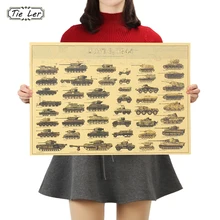 TIE LER Второй мировой войны танк плакаты ретро крафт настенная бумажная наклейка искусство ремесла Бар Кафе 51,5*36 см