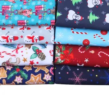 

50*145CM Christmas pattern Polyester cotton Fabric Patchwor Printed for Tissue Kids Home Textile for Sewing Doll Dress Curtain