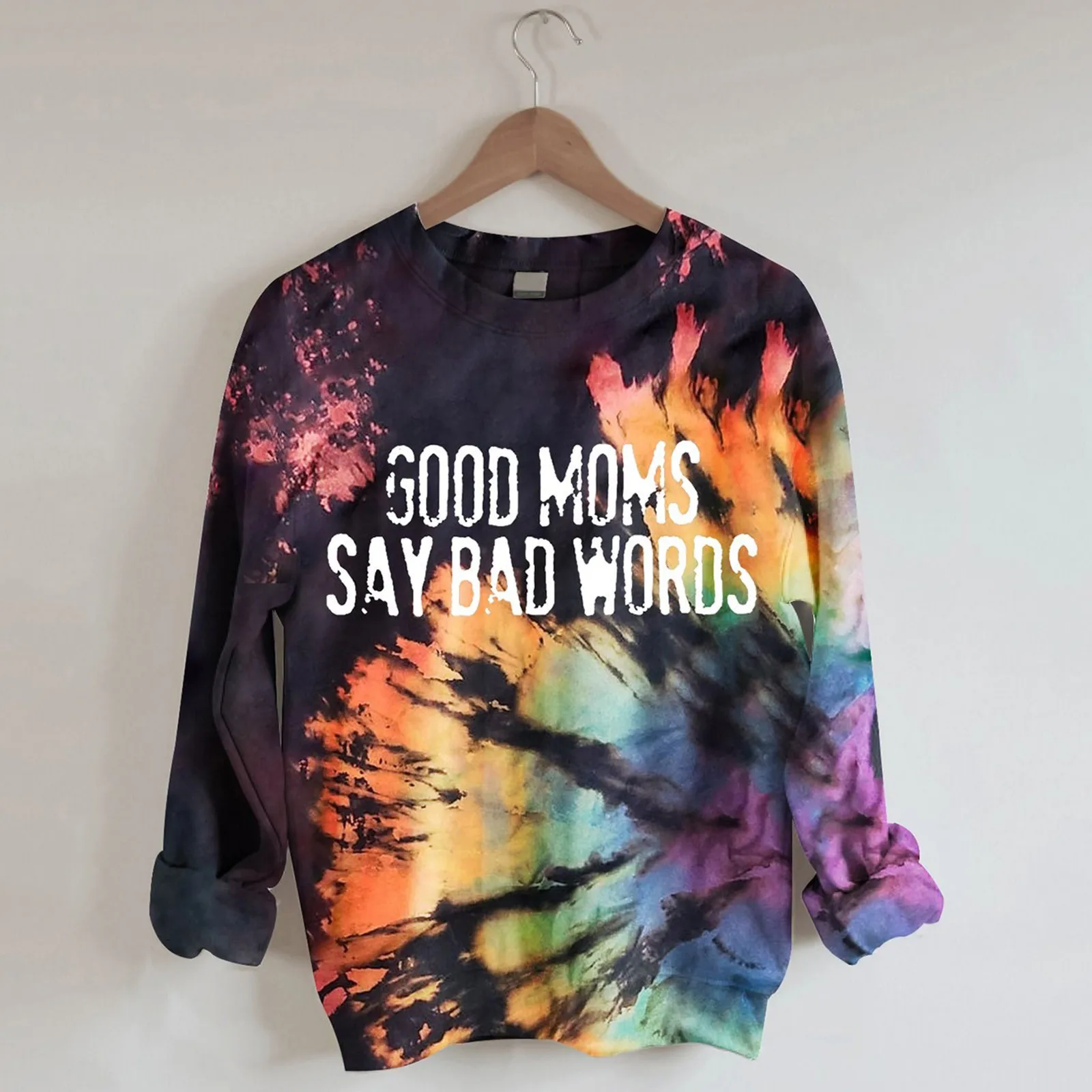 Women's Loose Long-Sleeved Top Sternum Print Short Curled Hooded Sweatshirt Harajuku Retro Shirt Pullover Перетягивать 2021 1