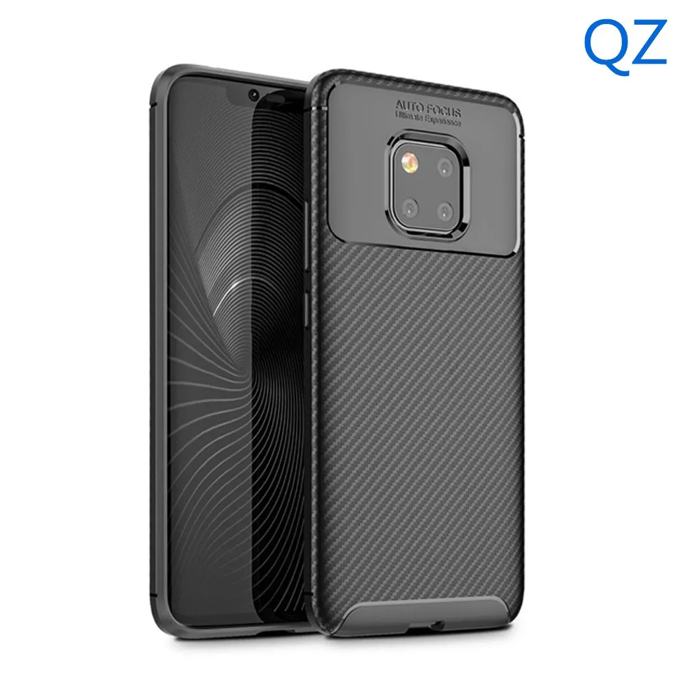 

QUZONG Luxury Carbon Fiber Phone Case For Huawei Mate 30 20 Lite 10 Pro P Smart Plus Z 2019 Y9 Prime Y7 Y6 Y5 Soft Silicon Cover