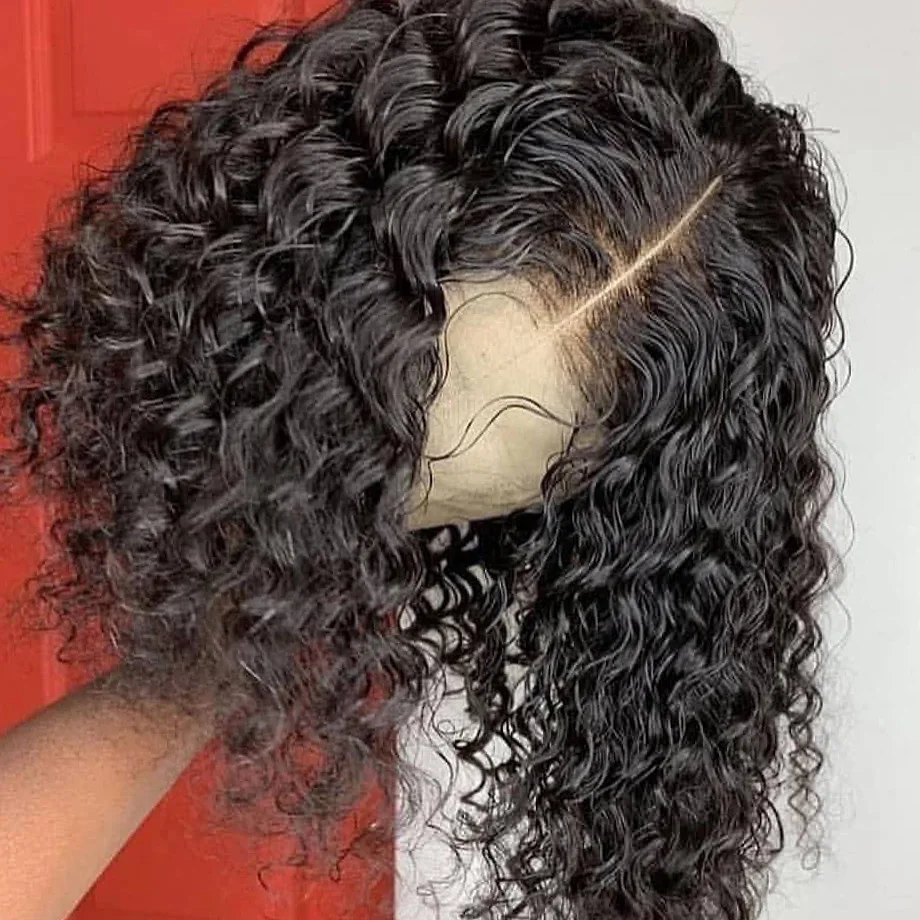 Lace front human hair wigs Short Brazilian Curly BOB Long Afro Deep Water wave 30 inch Wig Remy Pre plucked Hair For Black Women