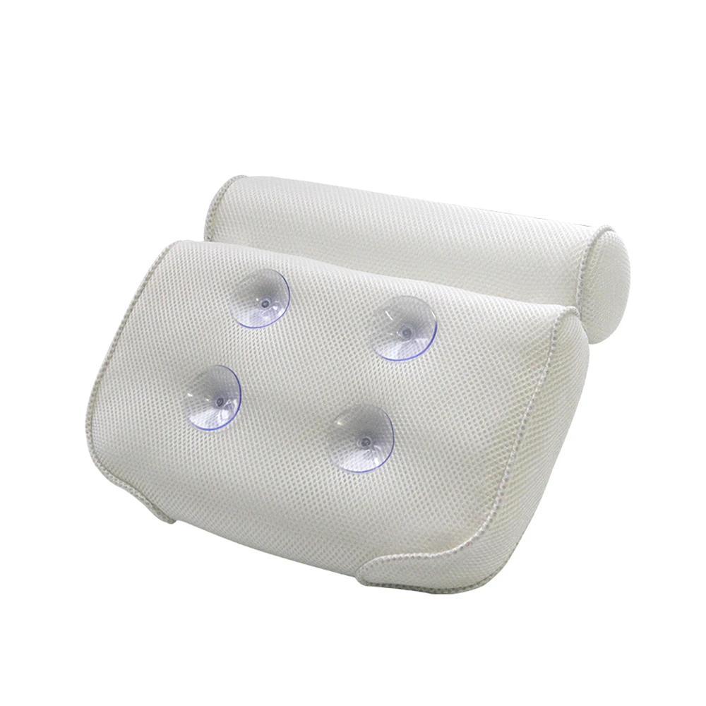 

New 3D Mesh Spa Bath Pillow Non-Slip Bath Tub Spa Pillow Bathtub Head Rest Pillow With Suction Cups For Neck Back Shoulder Suppo