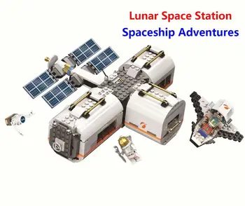 

Compatible Lepining City 60227 Lunar Space Station Spaceship Adventures Building Blocks Sets Bricks Rocket Model Children