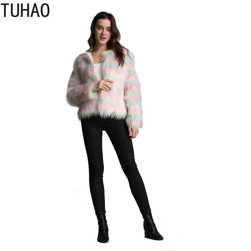 TUHAO размера плюс 6XL 5XL 4XL Женская куртка из искусственного меха Женское пальто из искусственного меха костюмы Меховая куртка праздничные зимние вечерние Клубные пиджаки