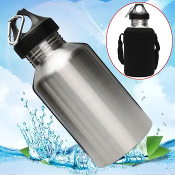 

2L Stainless Steel Water Drink Bottle Cycling Sports & Carrier Bag Holder With Shoulder Strap Outdoor Sports Travel Kit