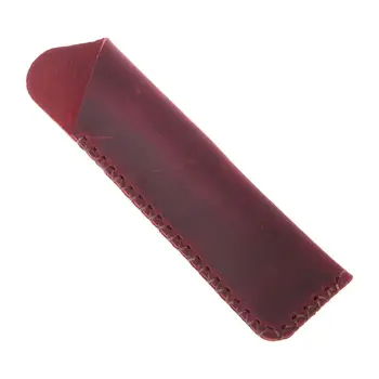 

Retro Leather Pen Holder Rounded Corner Ballpoint Pen Protective Sleeve Cover Handmade Cross Stiched Fountain Pouch For Single