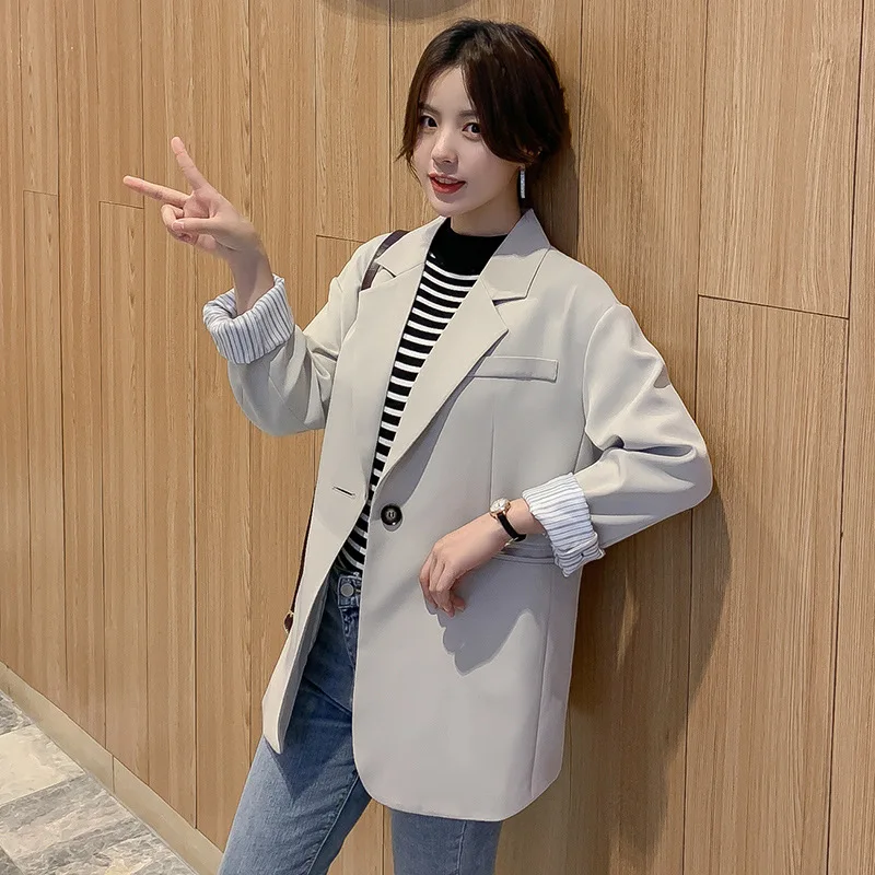 Women's jacket autumn new casual fashion temperament slim slimming wild loose small suit women's shirt