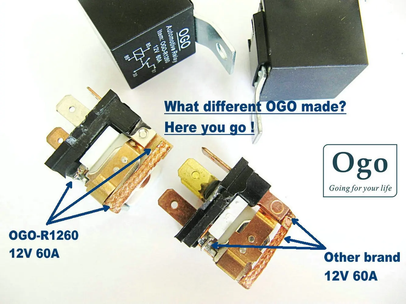 OGO Branded Automotive Relay 12V 60A