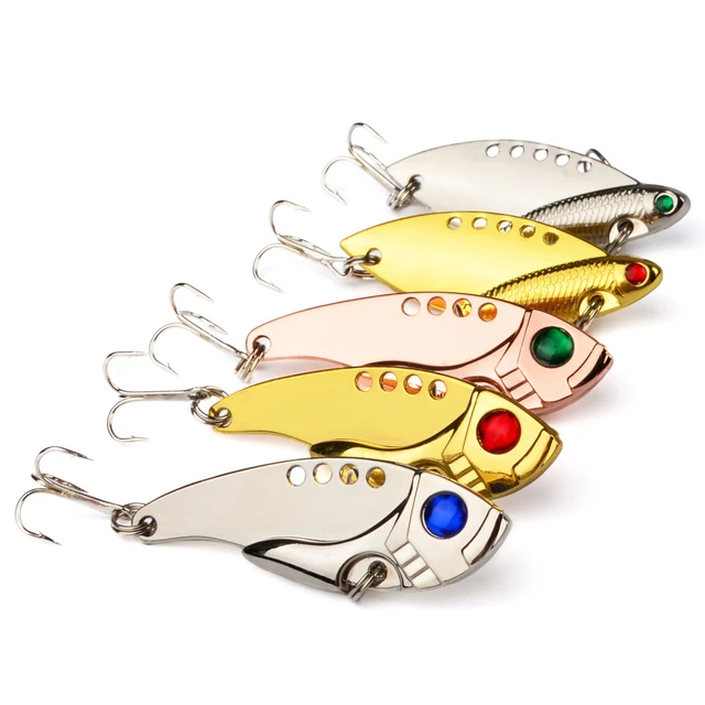 Metal Vib Fishing Lures 65mm 11g Vivid Vibrations Spoonbait Lure Fishing  Bait Bass Artificial Hard Bait