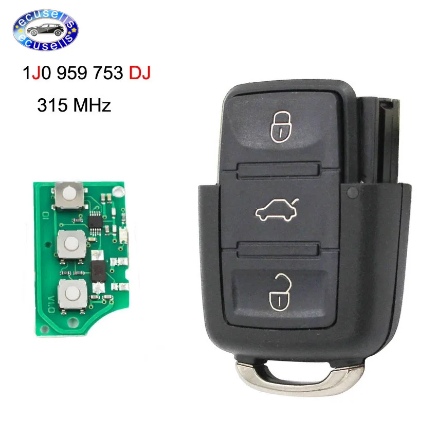 3 Buttons 315MHZ Remote Control for VW Key Part # 1J0 959 753 DJ 1J0959753DJ | Автомобили и мотоциклы