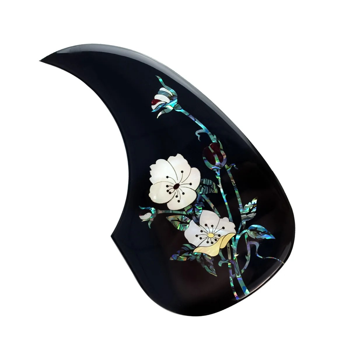 FLEOR Акустическая гитара pick guard pick Guard самоклеящаяся в форме запятой пластина для царапин черная с цветочным узором