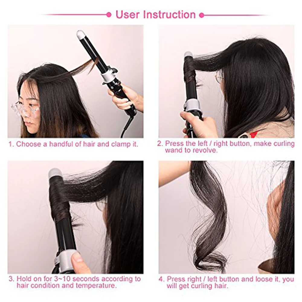 Автоматическая вращающаяся Плойка для волос бытовая и дорожная керамическая