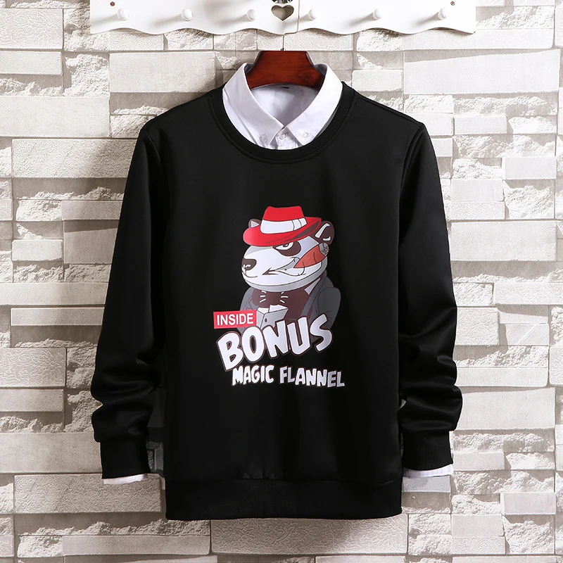 Long-sleeved Male Korean Version of Hip-hop Men's Loose Bottoming Shirt Handsome Sweater Trend Spring and Autumn Clothes