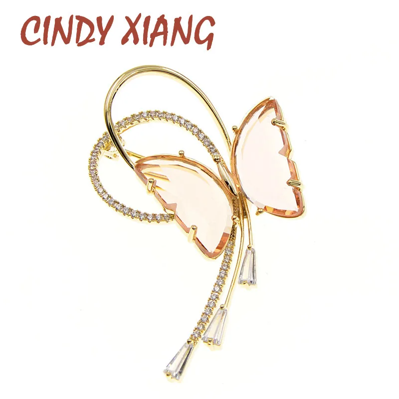 Женская Брошь в виде бабочки CINDY XIANG Элегантная кристаллов и фианитов зимнем