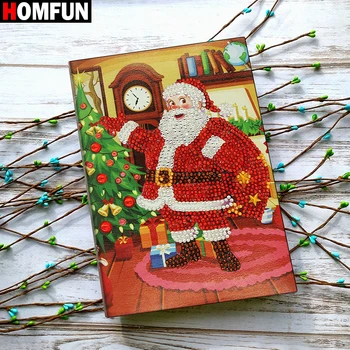

HOMFUN A5 Notebooks 5D DIY Diamond Painting Special Shape Diary Book Diamond Embroidery "Santa Claus" Rhinestones Decor Gift