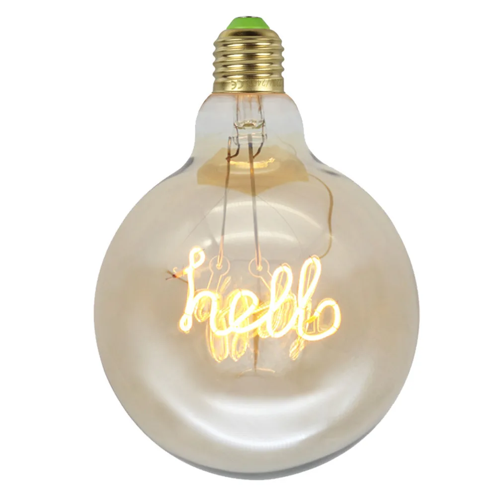 G125 Edison Bulb Hello LED Flexible Filament Energy-saving Lamps Soft Filament Vintage Decorative Lights
