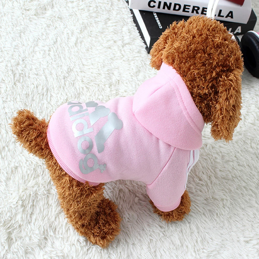 Модная толстовка с капюшоном для собак, зимняя одежда для собак, пальто, куртка из хлопка, Ropa Perro, французская одежда для бульдога для собак, одежда для домашних животных - Цвет: Pink