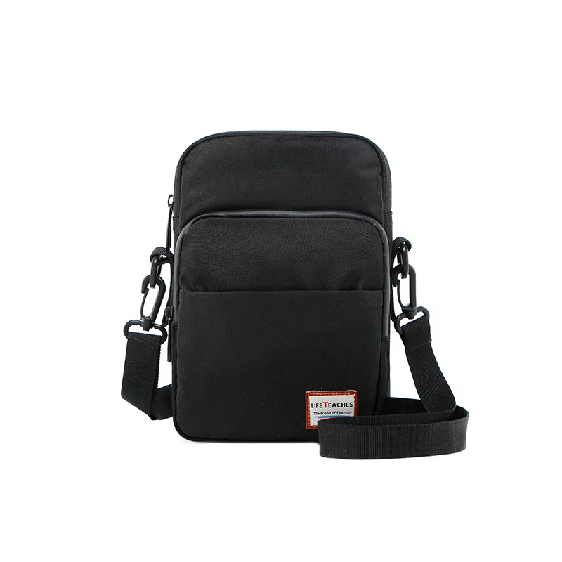 

Outdoor Wallet Men Pure Black Mobile Phone Bag 6.8-Inch Multi-functional xiao gua bao Travel Shoulder Sports Waist Pack