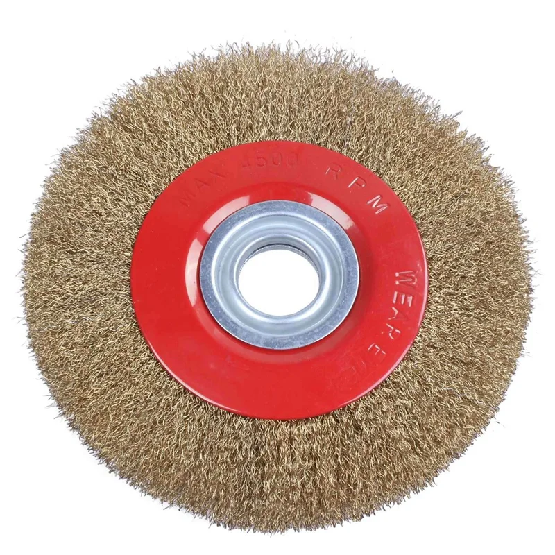 

Promotion! Wire Brush Wheel for Bench Grinder Polish + Reducers Adaptor Rings,8inch 200Mm