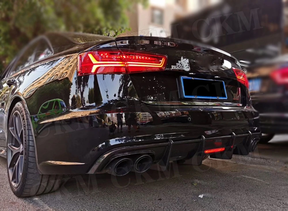 Для S6 задний диффузор из углеродного волокна, бампер, спойлер для Audi A6 Sline S6 2013-(не для A6 база) K стиль, задний Hugger