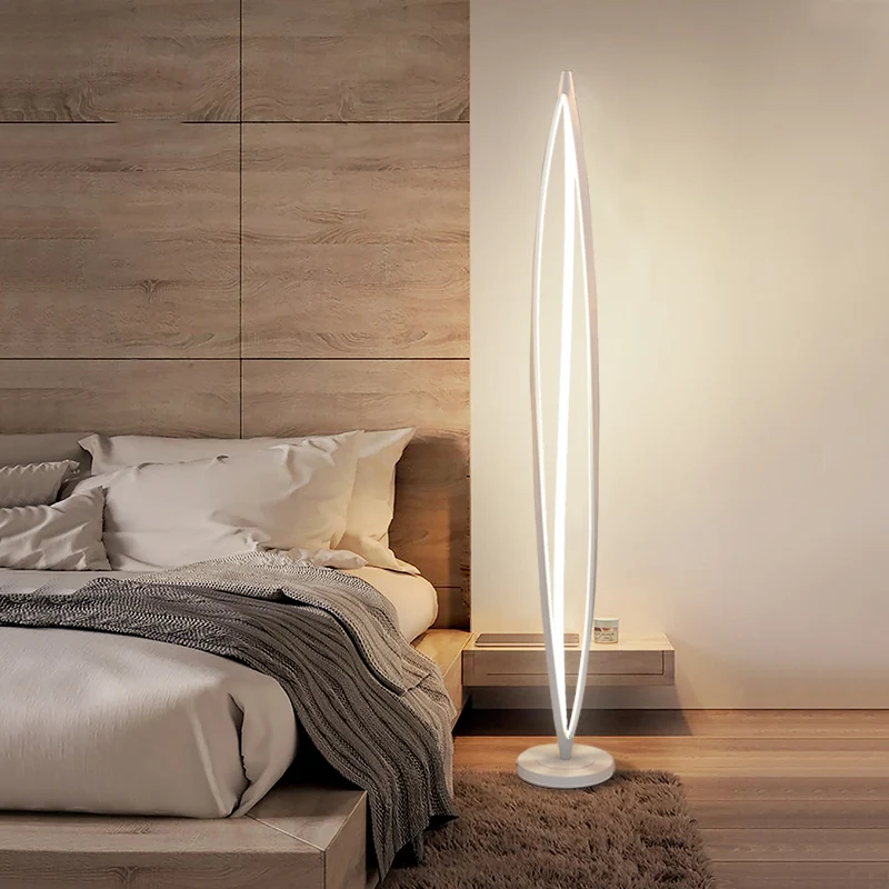 

Contemporary art floor lamp luxury bedroom living room IKEA white / black lamp body Nordic modern minimalist floor lamp