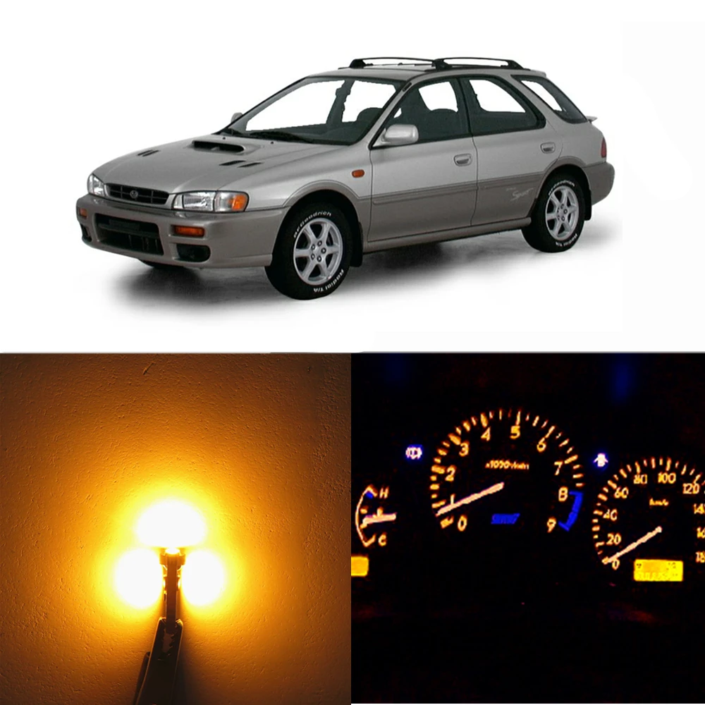 WLJH 21X Led полный набор для преобразования для Subaru Impreza 1999-2001 светильник приборной панели датчик кластера Предупреждение ющий индикатор лампы - Испускаемый цвет: Цвет: желтый