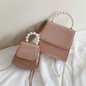 

Feminine Mini Cute Tote Fashion Pearl Handle Chain Bag Luxury Girls Evening Crossbody Bags Women Shoulder Bag PU Handbag #40