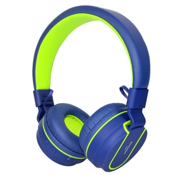Синий ROCKPAPA Bluetooth стерео портативные складные растягивающиеся беспроводные детские наушники с микрофоном 3,5 мм аудио разъем - Цвет: Синий