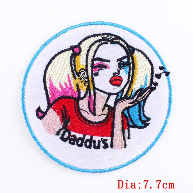 DIY нашивки Harley Quinn для одежды, хиппи, Швейные аксессуары для одежды, нашивки, нашивки, вышитые аппликации, наклейки