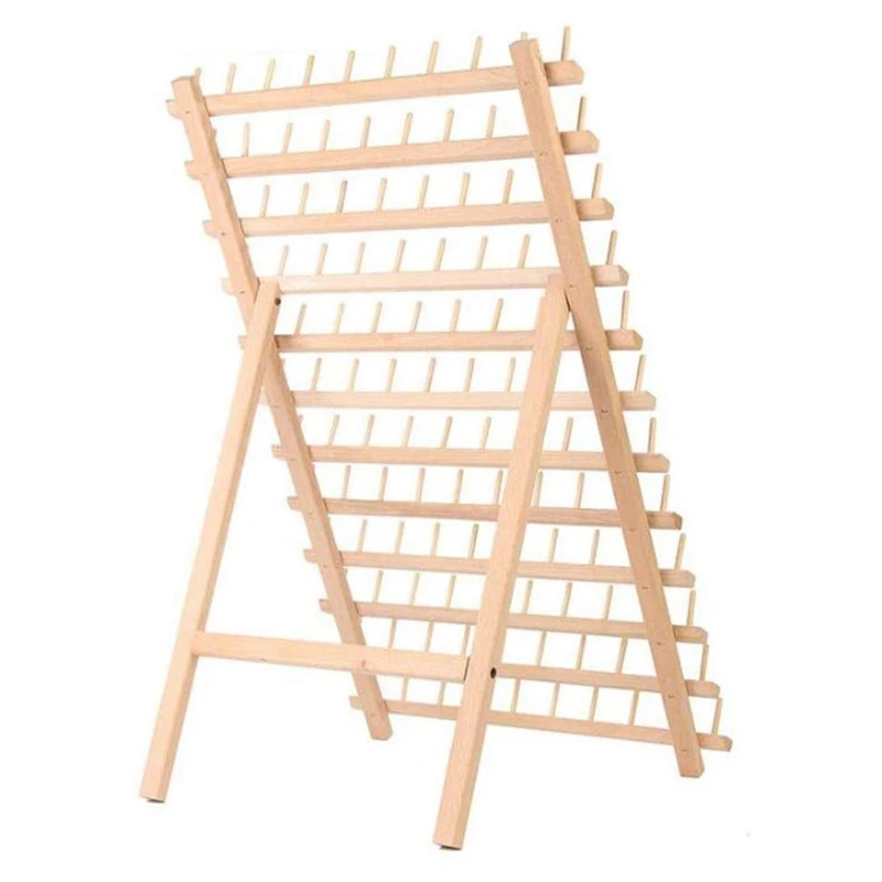 

Foldable Wooden Thread Rack Holder,120 Spool Cone Bobbins Spools Stand, Thread Organiser, Wall Mount Spool Holder, Machine Sewin