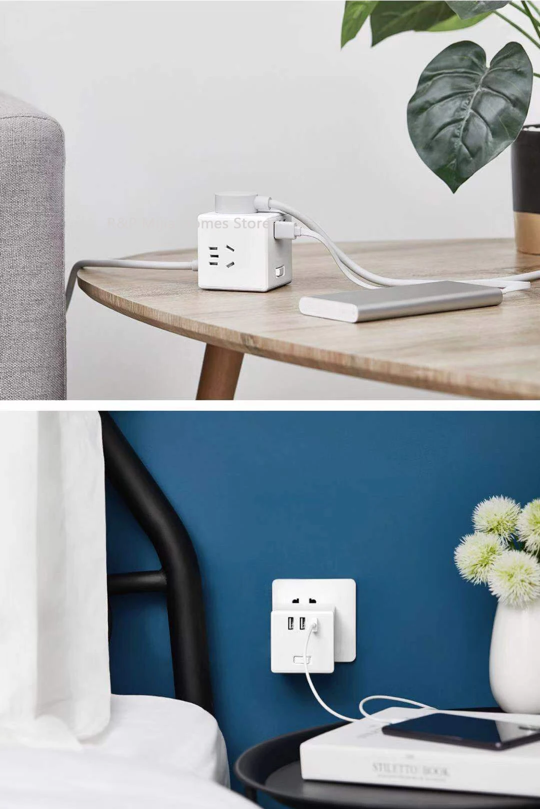 Xiaomi Mijia Rubik куб конвертер квадратный дизайн три usb-порта для зарядки компактная Удобная защита безопасности