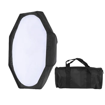 

8 Pole 80cm/31.5" Silver/Black Foldable Collapsible Beauty Dish Octagon Softbox Flash Reflector Diffuser for Bowens Studio