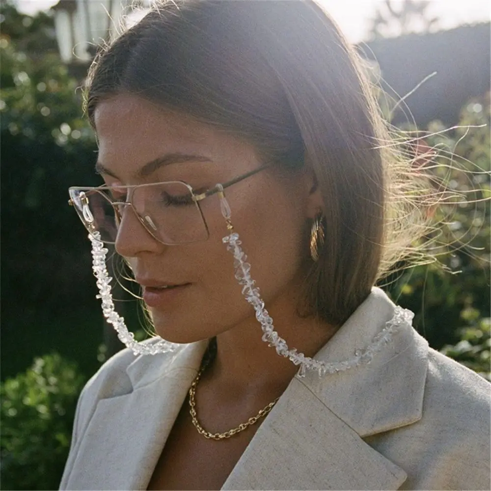 Fashion Rhinestones Metal Eyeglass Chains Nonslip Mask Lanyard