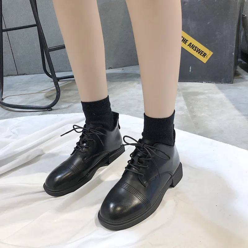 Высококачественные оксфорды Женские классические туфли на плоской платформе из