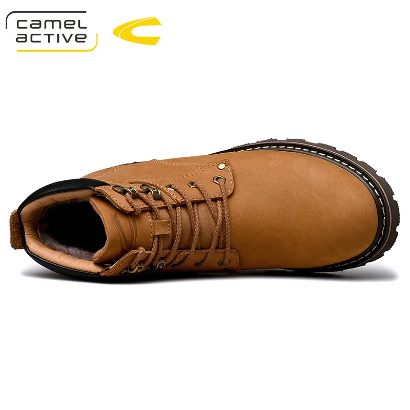 Camel Active/Новинка; мужские ботинки; зимние мужские ботинки из натуральной кожи с амортизацией; рабочие ботинки; мужские ботильоны с эффектом потертости; botas; обувь