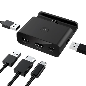 

Game Console Charger Station Set HDMI to TV Converter Dock USB-C Video Adapter for Game Entertainment Accessories