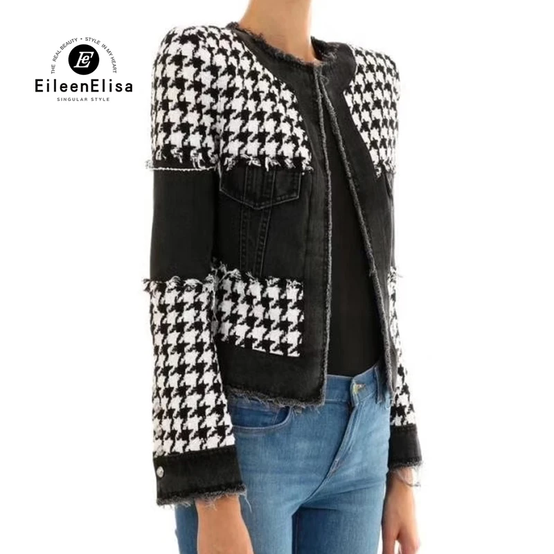 

Spring Fashion Houndstooth Jacket 2019 Women Jacket Long Sleeve Coats Casual